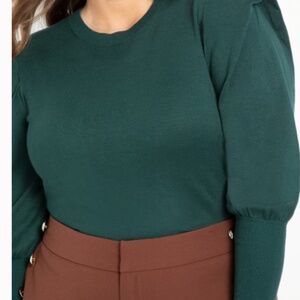 Pleated sleeve sweater